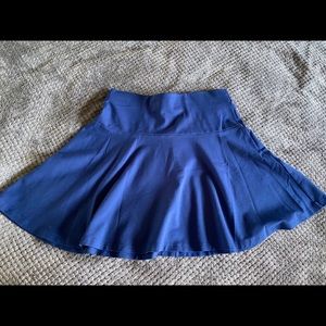 Navy blue flare mini skirt